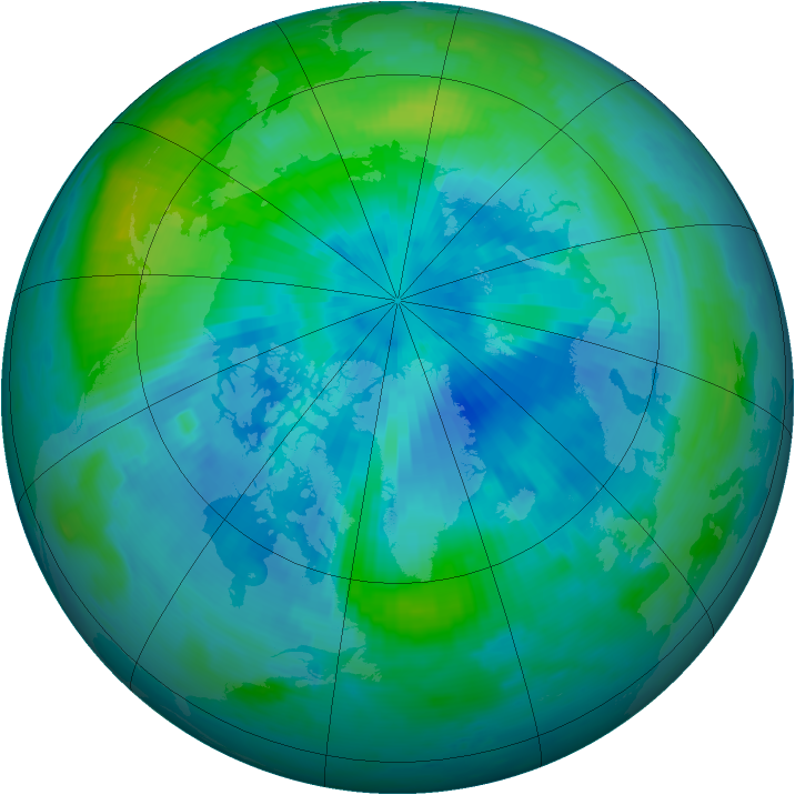 Arctic ozone map for 18 September 1996